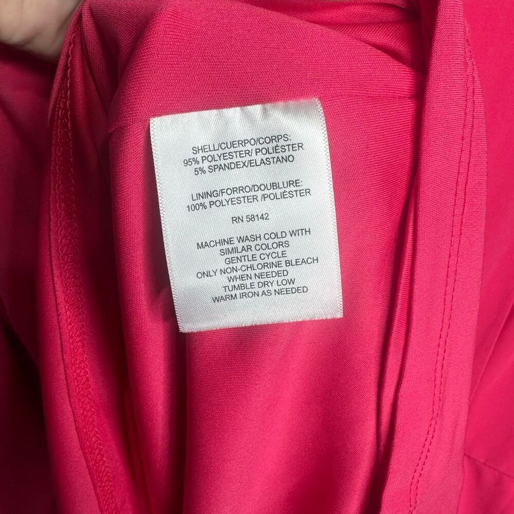 London Times Pink Jersey Dress Midi Slimming with Sleeves. Size 8 (c1) - Picture 9 of 10